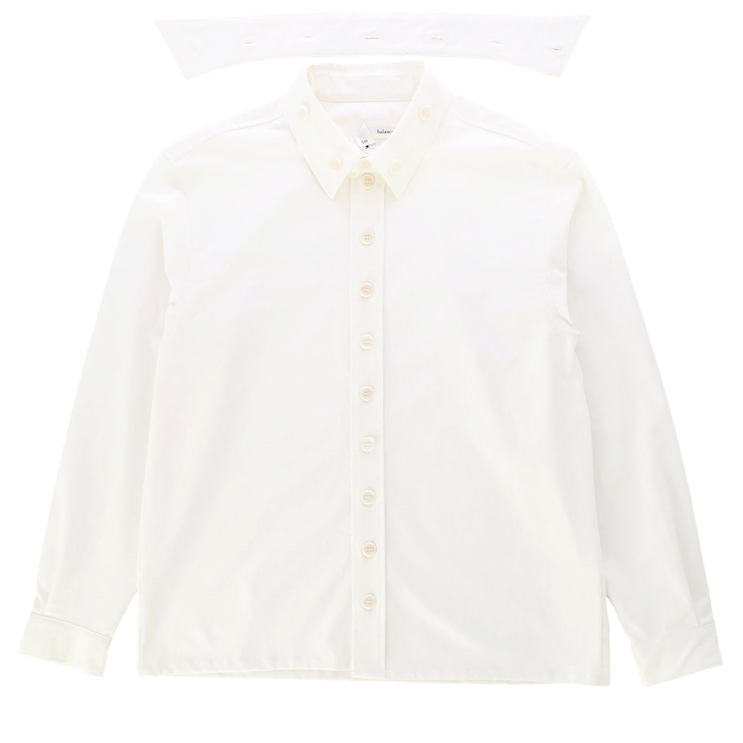 LAYERED COLLARS SHIRTS_VER IMBALANCE(WHITE)