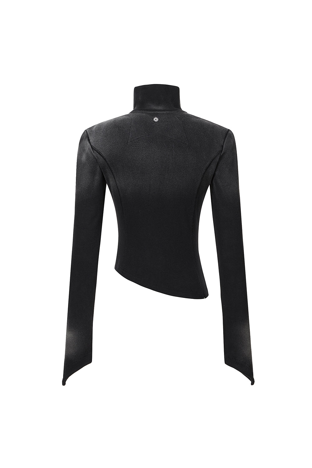 UL:KIN BLEACH WASHED ASYMMETRIC COTTON TOP BLACK