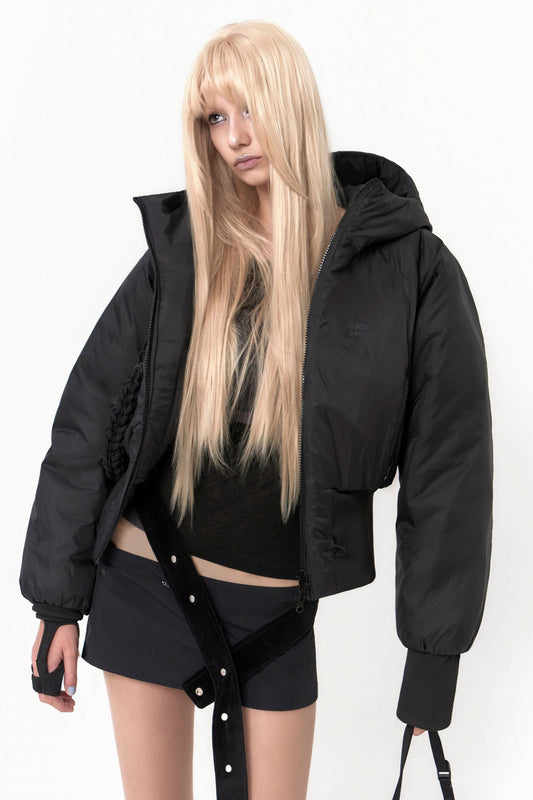OJOS REVERSIBLE SHORT PADDED JACKET BLACK