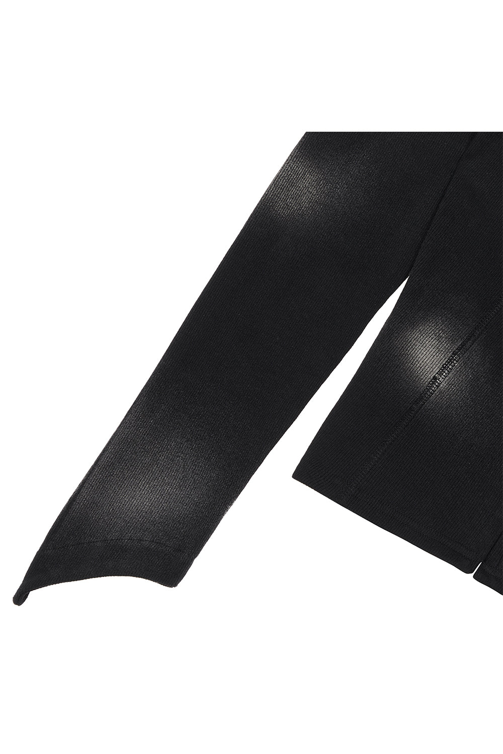 UL:KIN BLEACH WASHED ASYMMETRIC COTTON TOP BLACK