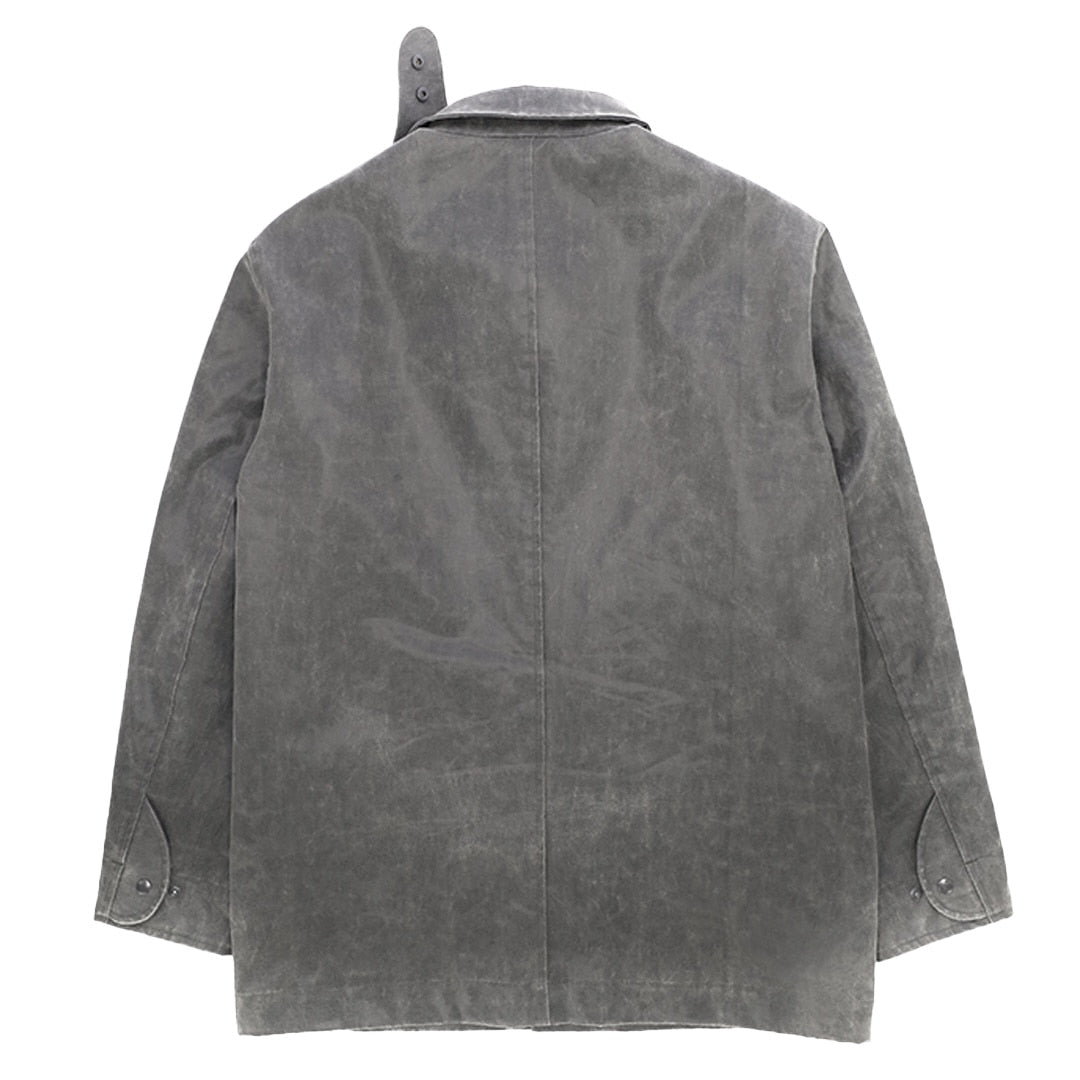 PANEL COLLAR FIELD COAT_VER IMBALANCE (WASHED LEATHER)