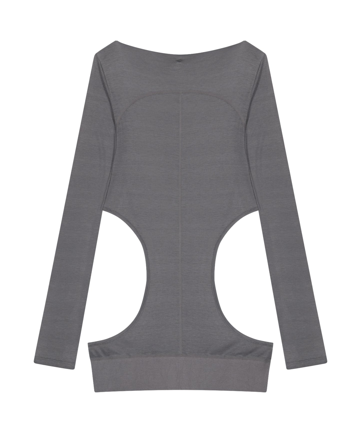 CURVED CUT LAYERED TEE - CHARCOAL