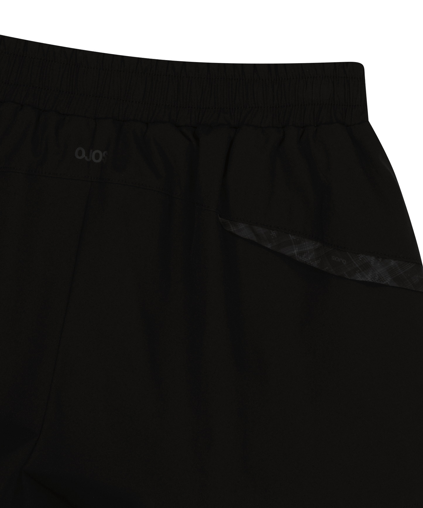 OJOS REVERSIBLE PLAID TRACK SHORTS BLACK