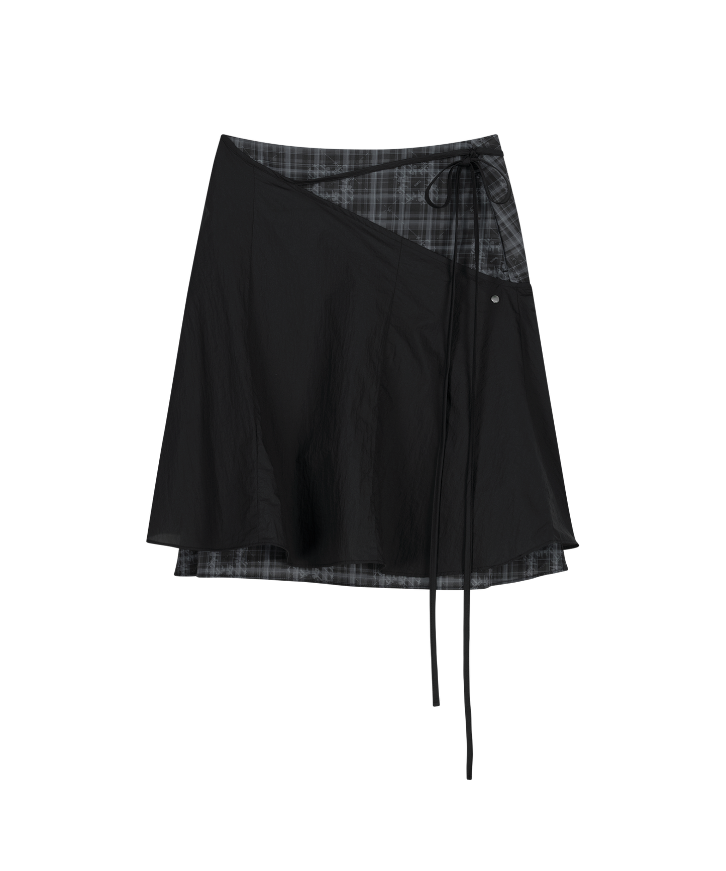 OJOS LAYERED STRAP FLARE SKIRT BLACK