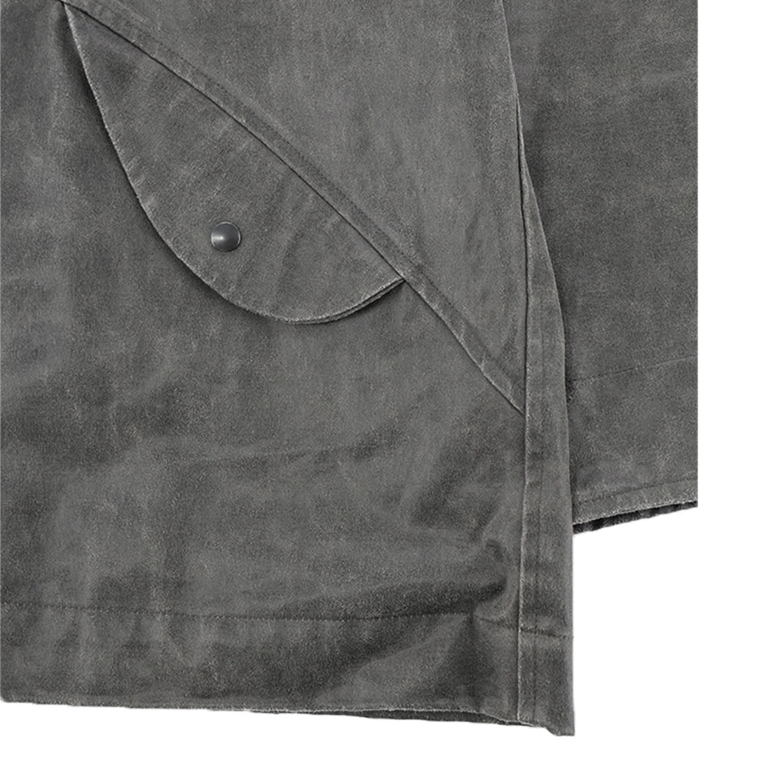 PANEL COLLAR FIELD COAT_VER IMBALANCE (WASHED LEATHER)