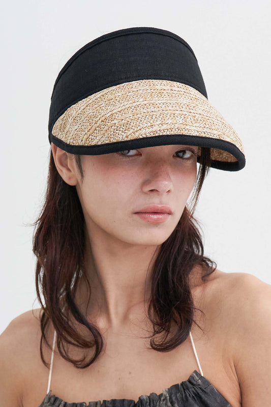 BROWN HAT STRAW SUN VISOR