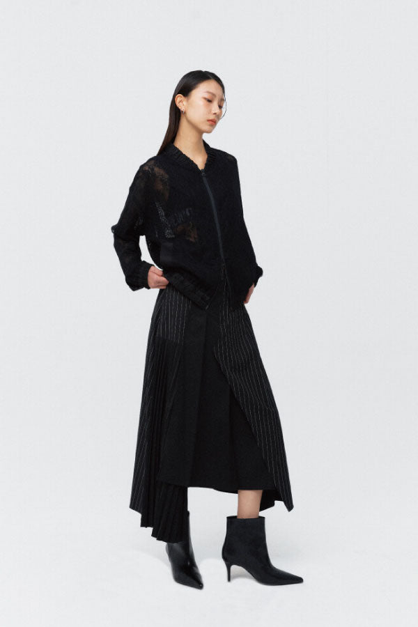 PEOPLE OF THE WORLD STRIPE UNBALANCED A-LINE SKIRT