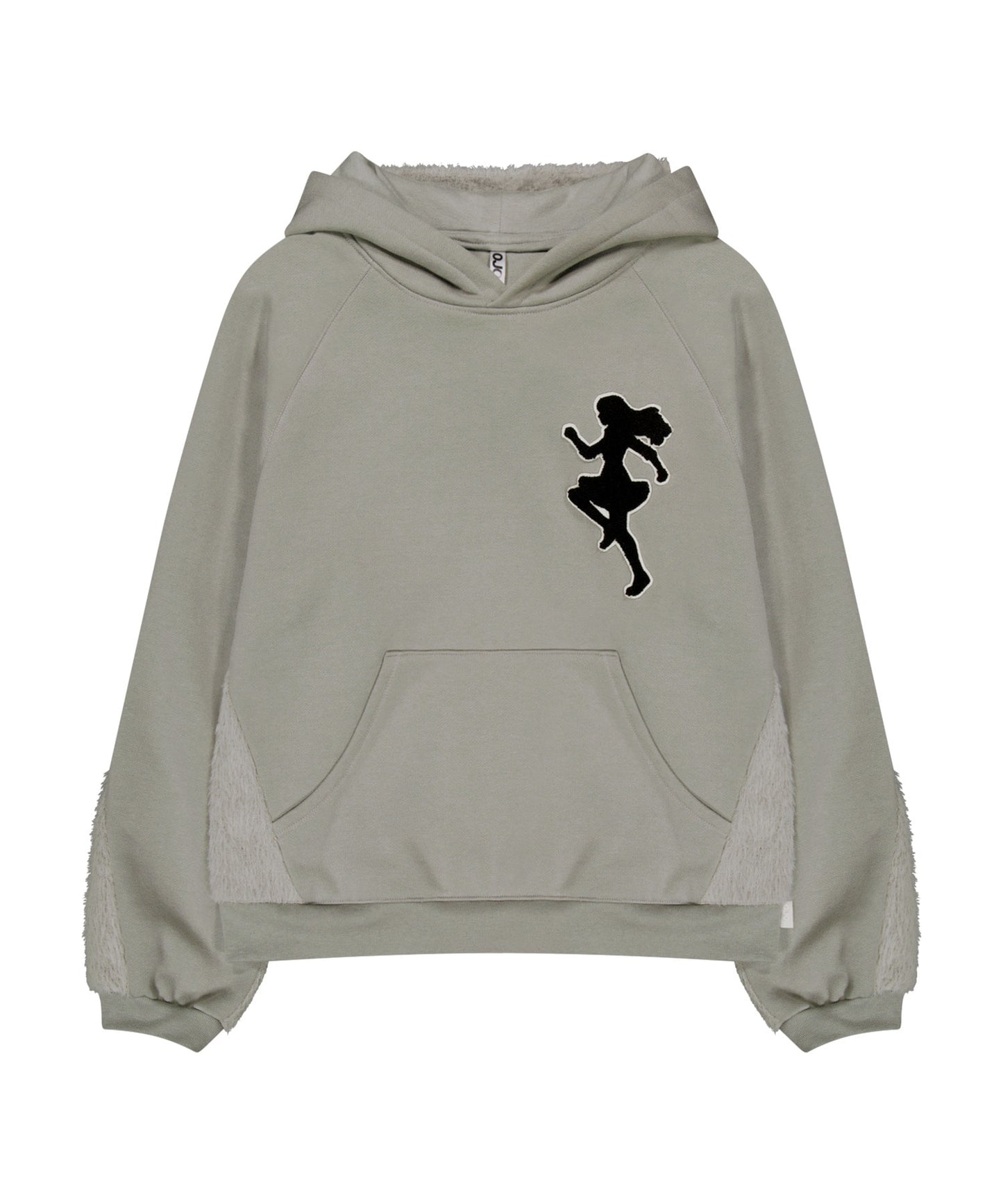 KNIT BACK HOODIE - MINT GREY