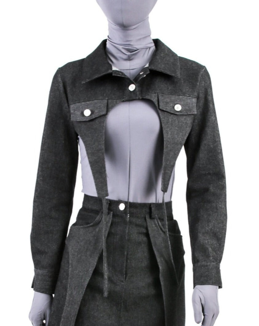 ARTSDEBASE DENIM CROP JACKET