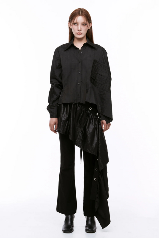 ARTSDEBASE DRAPING SHIRT BLACK