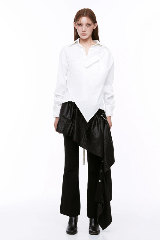 ARTSDEBASE DRAPING SHIRT WHITE