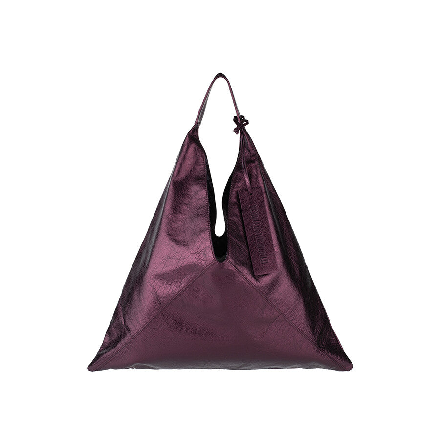 PEOPLE OF THE WORLD A PACK LEATHER SHOULDER BAG PLUM