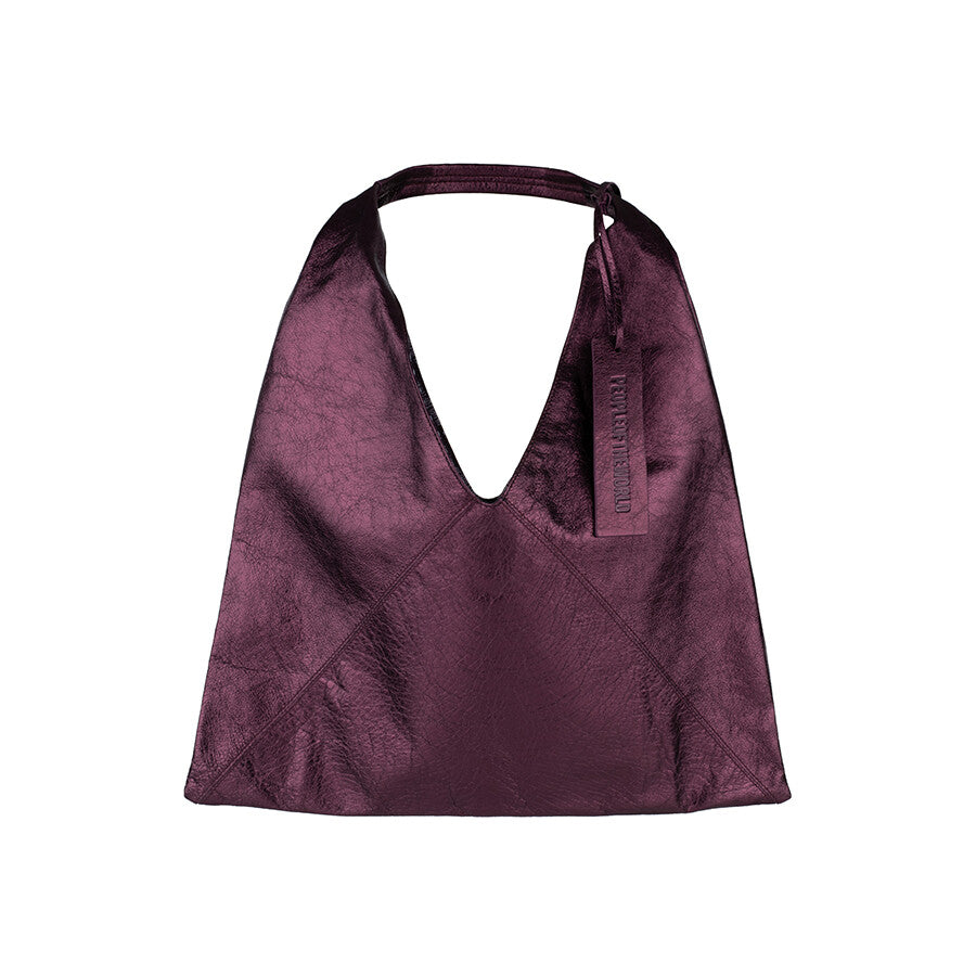 PEOPLE OF THE WORLD A PACK LEATHER SHOULDER BAG PLUM