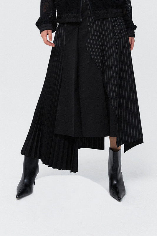 PEOPLE OF THE WORLD STRIPE UNBALANCED A-LINE SKIRT