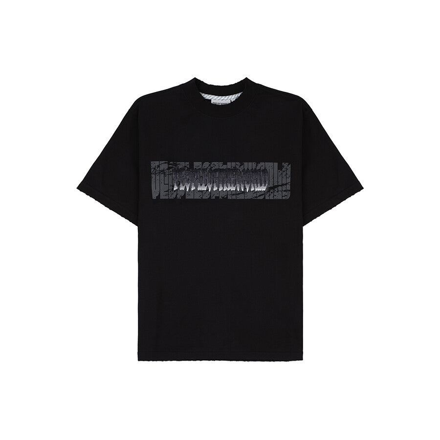 GRADATION LOGO SEMI-OVERFIT T-SHIRT BLACK