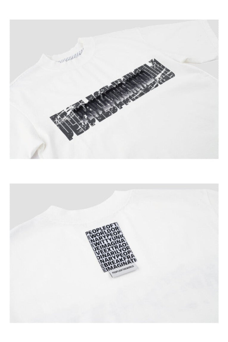 GRADATION LOGO SEMI-OVERFIT T-SHIRT BLACK