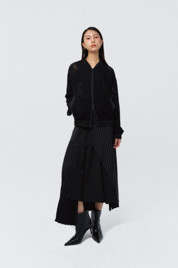 PEOPLE OF THE WORLD STRIPE UNBALANCED A-LINE SKIRT