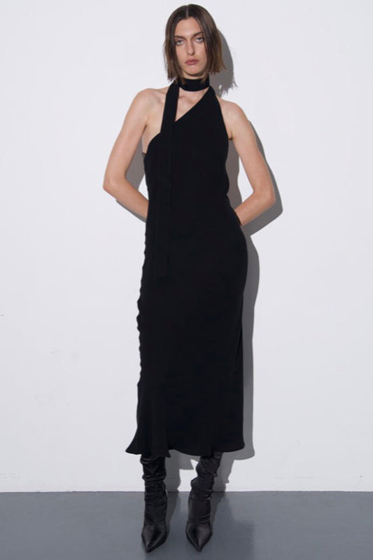 GUDU ONE-SHOUDLER MIDI DRESS WITH AN OPEN BACK